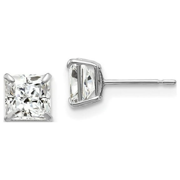 FJC Finejewelers 14 kt White Gold Stud 5mm Square CZ Post Earrings