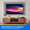 thumbnail image 4 of DEXTRUS 59“ Fluted TV Stand for 65" TVs, Modern Living Room Media Console with Adjustable Shelf & Power Outlets, Walnut, 4 of 9