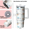 thumbnail image 2 of 30 oz Owl Tumbler with Handle and Straw, Insulated Stainless Steel Cup with Lid, Travel Coffee Mug Water Bottle, Gifts for Woman Animal Lovers, 2 of 6