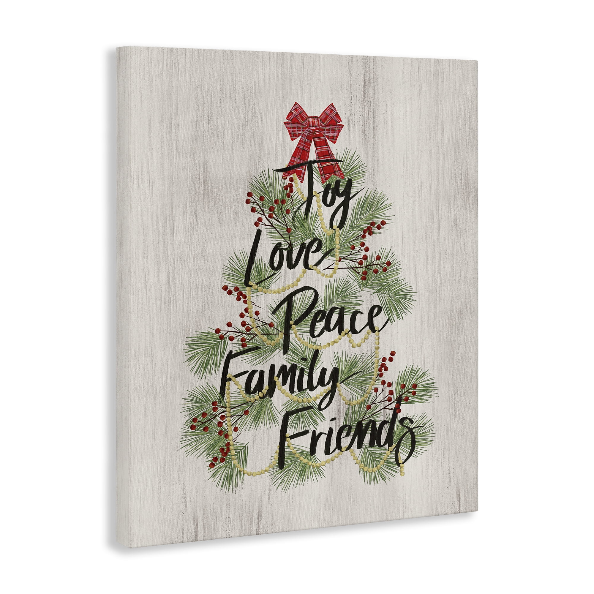 Stupell Industries Family Friends Christmas Tree Holiday Painting Gallery Wrapped Canvas Art Prints Wall Art, 30 x 40
