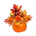 thumbnail image 4 of Adorno de hojas de arce y calabazas de Halloween para mesa de comedor, centro de mesa, decoración creativa de escritorio para cafetería, accesorio de Estilo F, 4 of 8