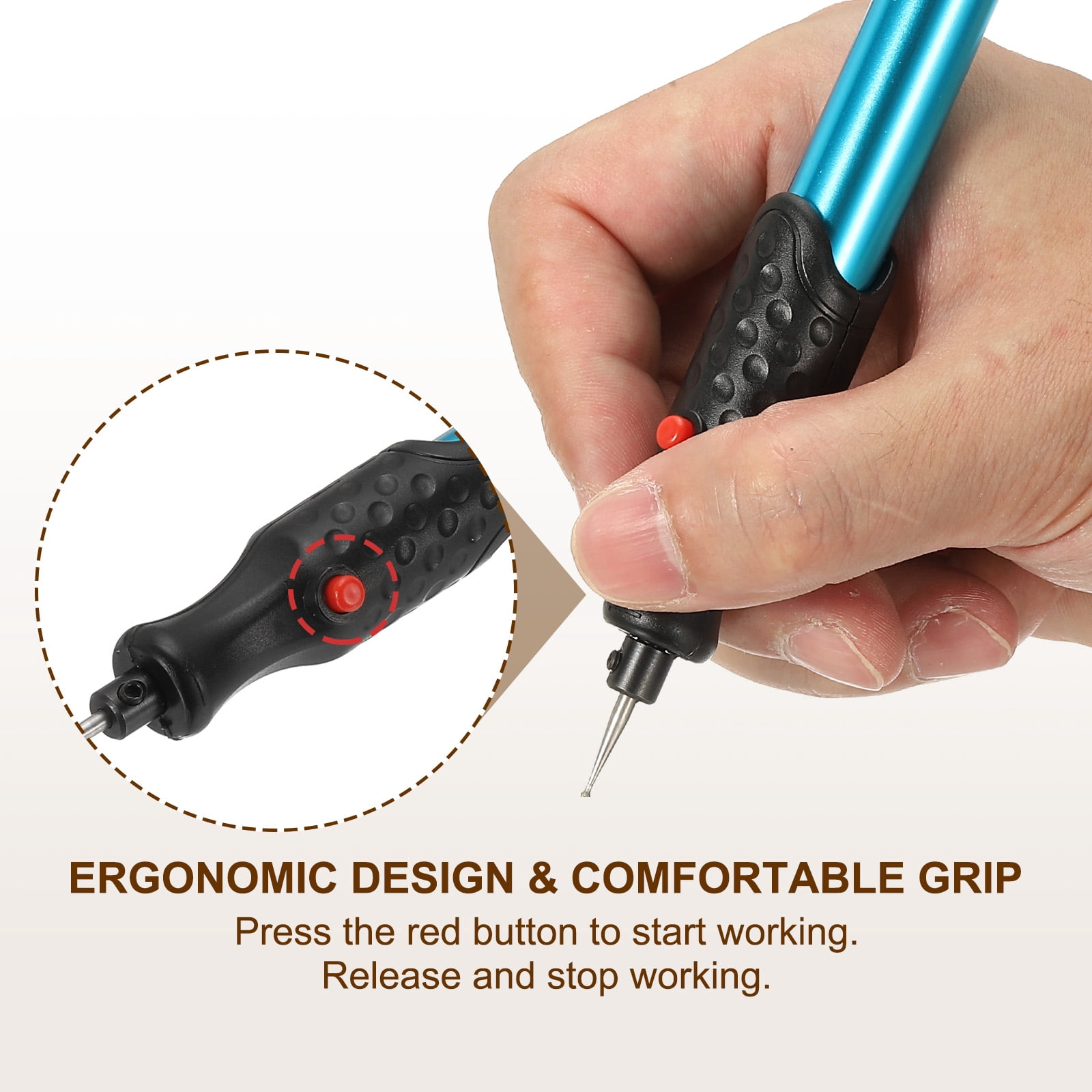 Uxcell Electric Engraving Pen, 1 Set Electric Metal Etching Engraving Pen Engraver Scribe Tools for Glass/Ceramics/Metal, Blue