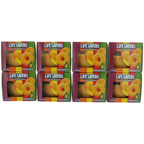 Life Savers Scented Candle 8 Pack of 3 Oz Jars - Pineapple