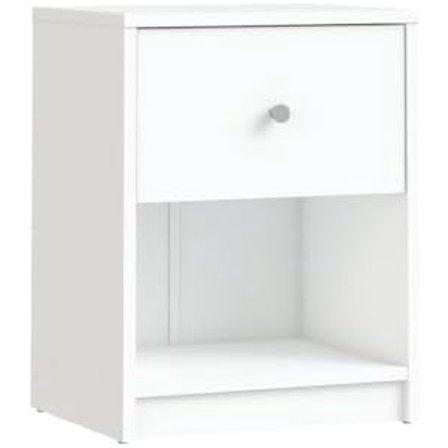 White 1 Drawer Nightstand - Modern Gray Nightstand with Hidden Compartment$$Home Decor, Kitchen, & Other