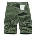thumbnail image 2 of Conairie Men Cargo Shorts Vintage Elastic Waist Twill Work Shorts Lightweight Summer Outdoor Tactical Shorts No Belt Green 38, 2 of 3
