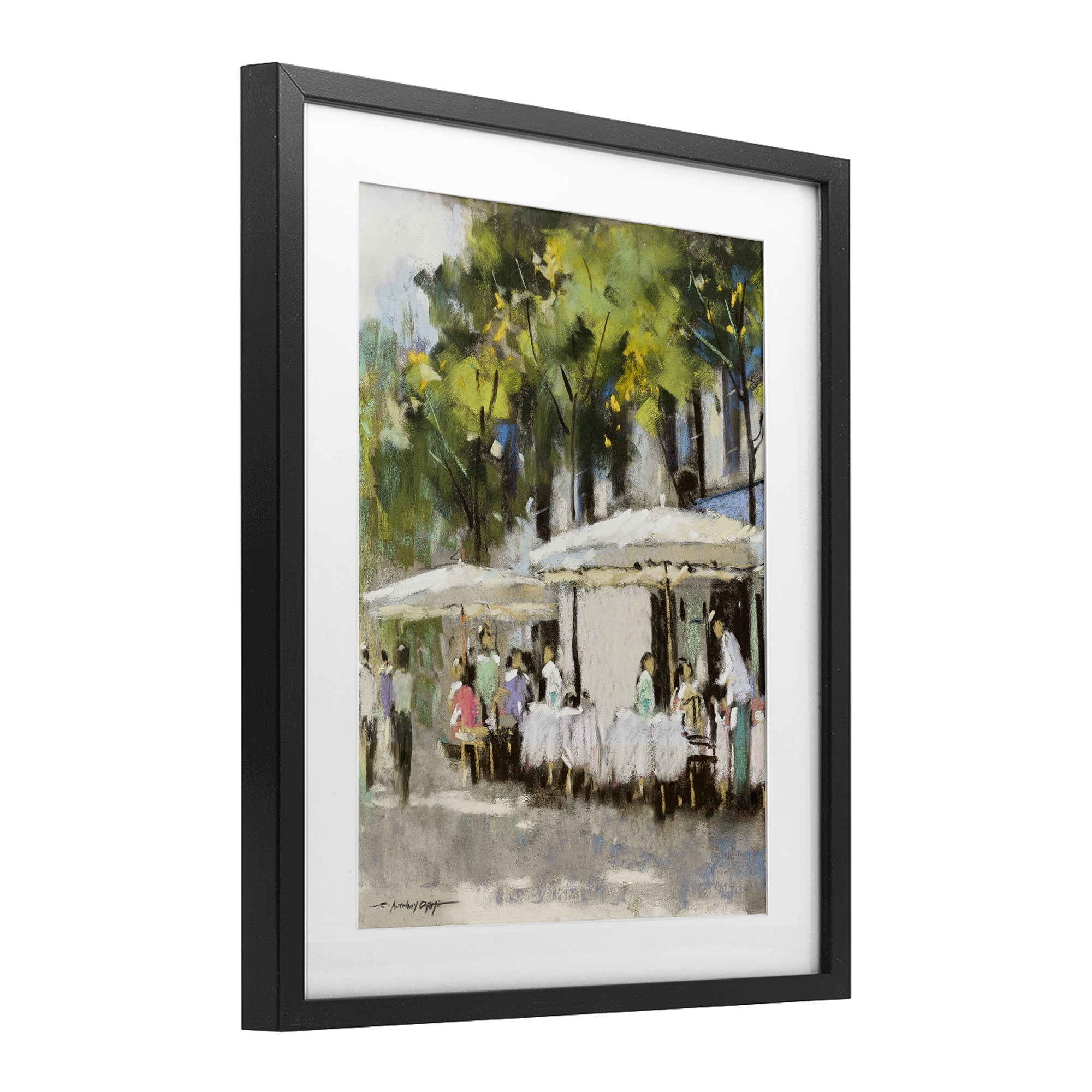Stupell Industries Sunny Street Cafe Dining Black Framed Print Under Glass, design by Anthony Orme