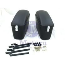 Mutazu Matte Black Universal LW Hard Motorcycle Saddle bags fit Most Cruisers