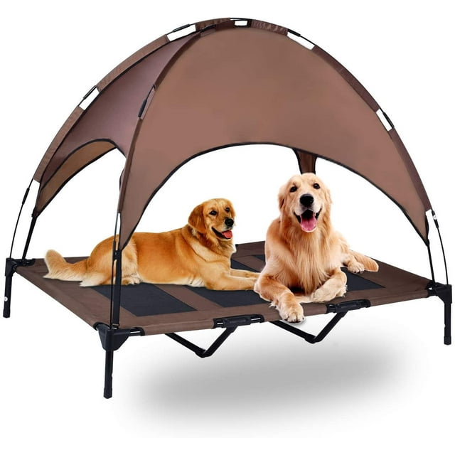 Baldaquin de Lit Surélevé pour Chien Grand Lit pour Chien Rafraîchissant Portable Lit Imperméable Pieds Antidérapants Lit Extérieur Intérieur