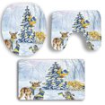 thumbnail image 1 of 9PCS Christmas Bath Mat Set Colorful Printing Non Slip Bathroom Rug with Contour Rug & Lid Toilet Cover, 1 of 5