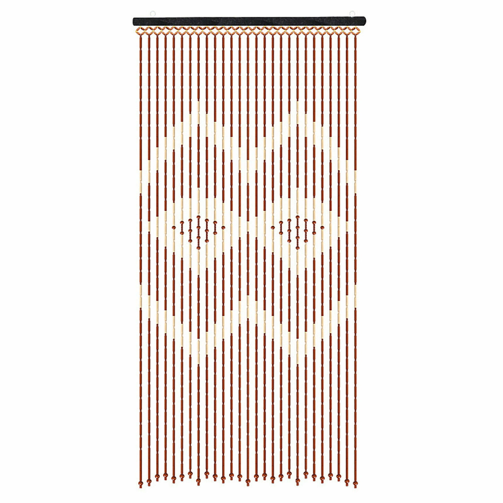 Brown Wood and Bamboo Beaded Curtain for Doorway Room Divider 35" W x 68.9" H, Bamboo and Wooden Doorway Beads-Boho Bohemian Curtain, Wall Decor for Panel Closet Room Dividers