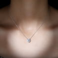 thumbnail image 4 of Rosec Jewels Certified Moissanite Halo Necklace for Women - D-VS1 Quality - 7mm Round - with Jewelry Box, 10K White Gold, 4 of 7