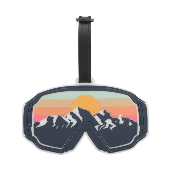 Unique Bargains 1 Pc Glasses Luggage Tag for Travelling Navy Blue Soft Rubber