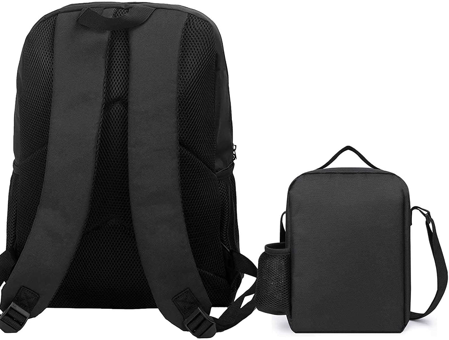 Battle for Dream Island Backpack BFDI Bookbag Casual 3 in 1 Backpack Set Anime Bookbag With Lunch Box And Pencil Case, Black