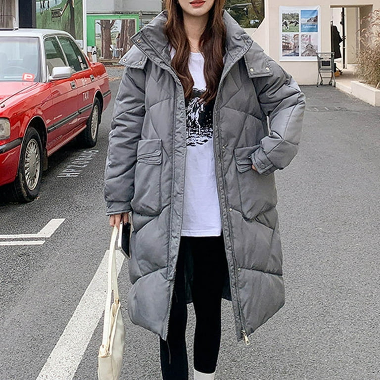 UTSJKR Women's Winter Puffer Jacket Long Sleeve Hooded Thick Warm