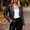 Black, variant on KANG Distressed Faux Leather Jacket For Plus Size Lapel Oversized Outerwear Coat With Tone Finish