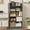 iron gray, variant on NEWSENDY Arched Top Open Bookcase, Freestanding Vertical Storage Shelf, High Weight Capacity Modern Display Rack for Adults, Ideal for Living Room, Home Office & Bedroom