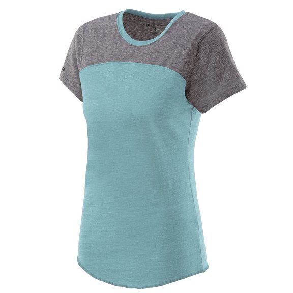 Holloway Sportswear S Juniors Enthuse Shirt Vintage Aqua/Vintage Grey 229316