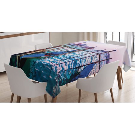 

Venice Tablecloth Dreamy Evening View of Famous Italian City Architecture Water and Gondolas Rectangular Table Cover for Dining Room Kitchen 52 X 70 Inches Lilac Blue Brown by Ambesonne