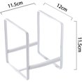 thumbnail image 4 of Estante para secar platos Estantes para platos de metal Soporte para platos Gabinete Estante de almacenamiento Tapa de olla Soporte para cuencos Organizador de encimera-Blanco, 4 of 5