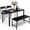 Black, variant on edx Dining Table Set for 4 with 2 Benches, Space-Saving Ideal 4-Person Set Kitchen Table for Daily Meals, Brunches, Workspace,Gray