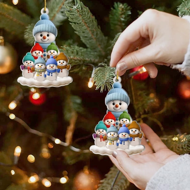 Ireezec 2D Christmas Tree Ornaments, Acrylic Hanging Decorations for Holiday Party, Festive Home Decor, Car Mirror Pendant, Gift for Christmas Decorations