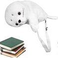 thumbnail image 2 of Animal Shape Backpack with Adjustable Shoulder Straps Breathable Cute White Seal Animal Shape School Bag, 2 of 5