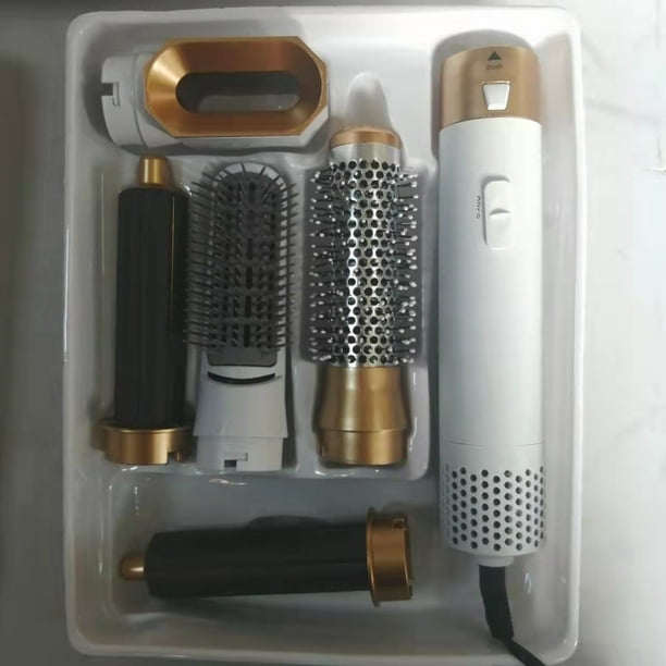 Peine de aire caliente 5 en 1, rizador automático, peine para peinar, secador de cabello liso, húmedo y seco