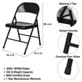 thumbnail image 3 of Hampden Furnishings Bernadine Collection Basics All Metal Folding Chair, Black, Pack of 4, 3 of 7