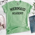 thumbnail image 2 of Mermaid Academy T-Shirt, Unisex Women's Shirt, Summer Shirt, Mermaid T-shirt, Ocean Shirt, Swimming Shirt, Heather Apple Green, X-Large, 2 of 6