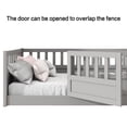 thumbnail image 5 of Jopath Full Size Floor Bed Frame, Montessori Wooden Floor Bed With Super High Security Barrier and Door for Girls and Boys Grey, 5 of 9
