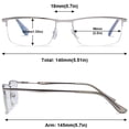 thumbnail image 2 of MAGIMODAC Anti Blue Light Reading Glasses Metal Spring Hinges Halframe Classic Blue Light Blocking Eyeglasses Eyewear Readers (Silver, +1.0), 2 of 5