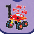 thumbnail image 4 of Inktastic Monster Truck How I Roll 1st Birthday Boys Baby Bib, 4 of 4
