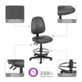 thumbnail image 2 of OFM Straton Series Vinyl Armless Swivel Task Chair with Drafting Kit, in Charcoal (119-VAM-DK-604), 2 of 2