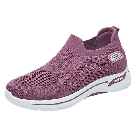 

kamemir Shoes for Women Women s Classic Slip-on Athletic Sneaker Wide Width Available(Purple 7.5)