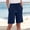 Navy plus size bermuda shorts for women a1, variant on Cagogo Women Plus Size Bermuda Shorts Elastic Waist Loose Fit Casual Pants with Pockets Solid Regular Summer Party Beach Lounge Trousers, Wine 3XL