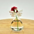 thumbnail image 3 of 1 Pce Support de Plante en Verre Cristal en Forme d'Ange Transparent pour Fleurs, Vase Suspendu de Table, Contenant, 3 of 8