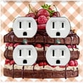 thumbnail image 4 of Metal Light Switch Plate Cover Elegant Chocolate Cake Desserts CAK001, 4 of 16
