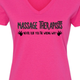 thumbnail image 4 of Inktastic Massage Therapists Hands Rub Women's V-Neck T-Shirt, 4 of 5