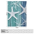 thumbnail image 4 of COMIO Nautical Coastal Beach Theme Wooden Starfish Flannel Throw Blanket (Universal 1) White, 4 of 6
