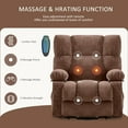 thumbnail image 2 of PAPROOS Lift Chairs for Elderly, Electric Massage Lift Recliner with Heating and Vibration Functions, Heavy Duty Fabric Lounge Sofa with USB Charge Port and Side Pockets, Brown, 2 of 11