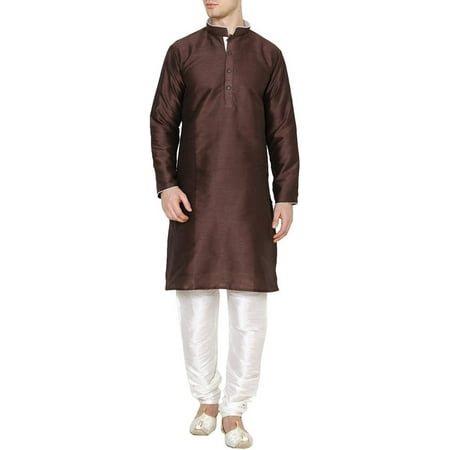 

Royal Kurta Men s Dupion Silk Contrast Piping Kurta Churidar