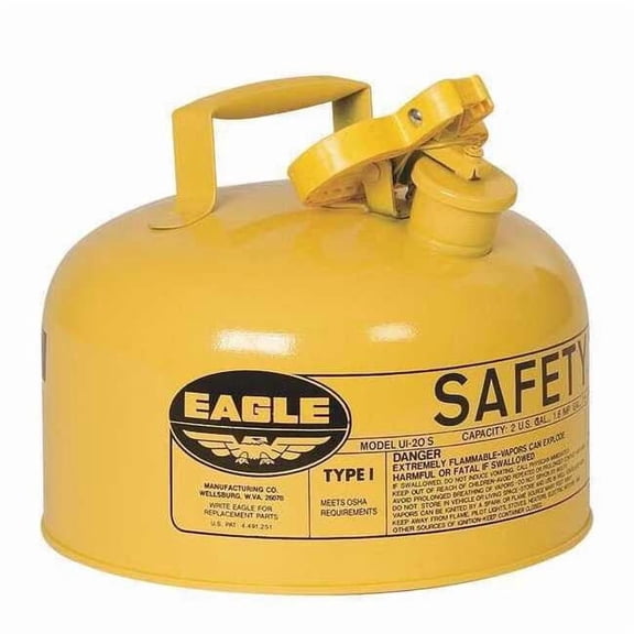 Eagle Mfg Type I Safety Can, Steel, Yellow UI20SY