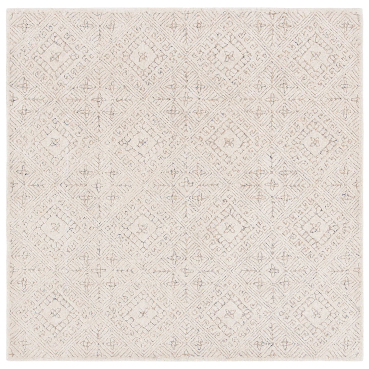 SAFAVIEH Glamour Drummond Geometric Floral Wool Area Rug, Ivory/Beige, 5' x 8'