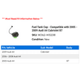 thumbnail image 2 of Fuel Tank Cap - Compatible with 2005 - 2009 Audi A4 Cabriolet B7 2006 2007 2008, 2 of 2