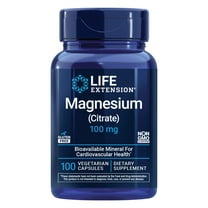 Life Extension Magnesium (Citrate), 100 mg, heart health, bone health, cardiovascular support, blood pressure health support, bioavailable formula, gluten free, non-GMO, vegetarian, 100 capsules