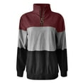 thumbnail image 4 of DHFJKG Women's Sports Quarter Zip Sweatshirt Color Block Loose Fit Stand Collar Long Sleeve Pullover Spring Stylish Tops, 4 of 6