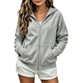 thumbnail image 5 of Atogsazn Childrens Girls Full Zip Hoodies Kids Casual Oversized Long Sleeve Hooded Sweatshirt Fall Winter Tops Clothes Gray 11-12 Years Fashion, 5 of 5