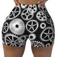 thumbnail image 2 of Daiia Metallic Gears Pattern Women's Workout Shorts Biker Shorts - High Waisted Workout Spandex Tummy Control Gym Running Yoga Shorts-X-Large, 2 of 8
