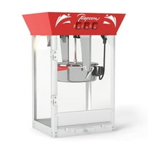 Commercial Popcorn MAKER Machine, 12 Ounce Kettle Stainless Steel Popcorn Maker with Tempered Glass, Popcorn Popper for Parties, Events, and Home Theater, Red