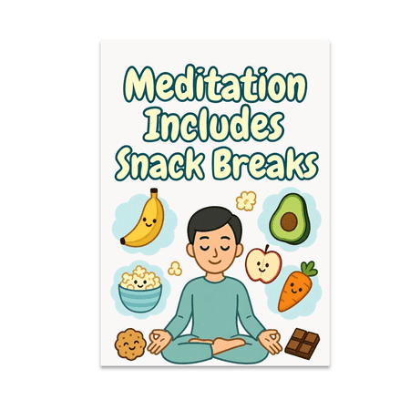 Meditation Includes Snack Breaks - Meditation Enthusiast - 13x19 Poster Print